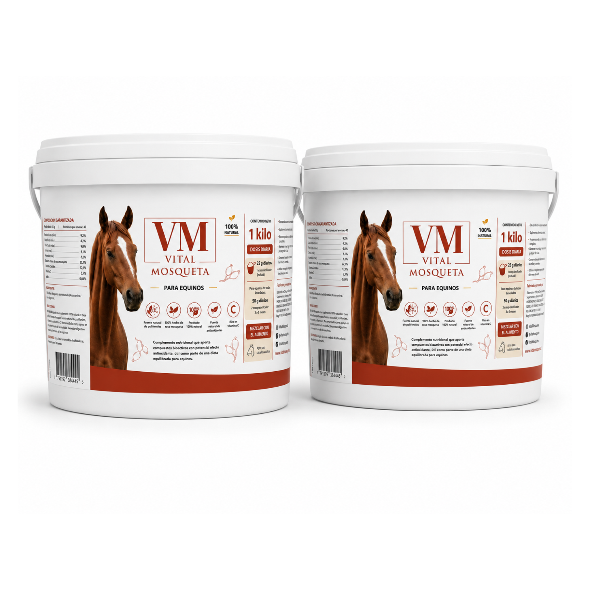 Pack x2 suplemento de rosa mosqueta para caballos