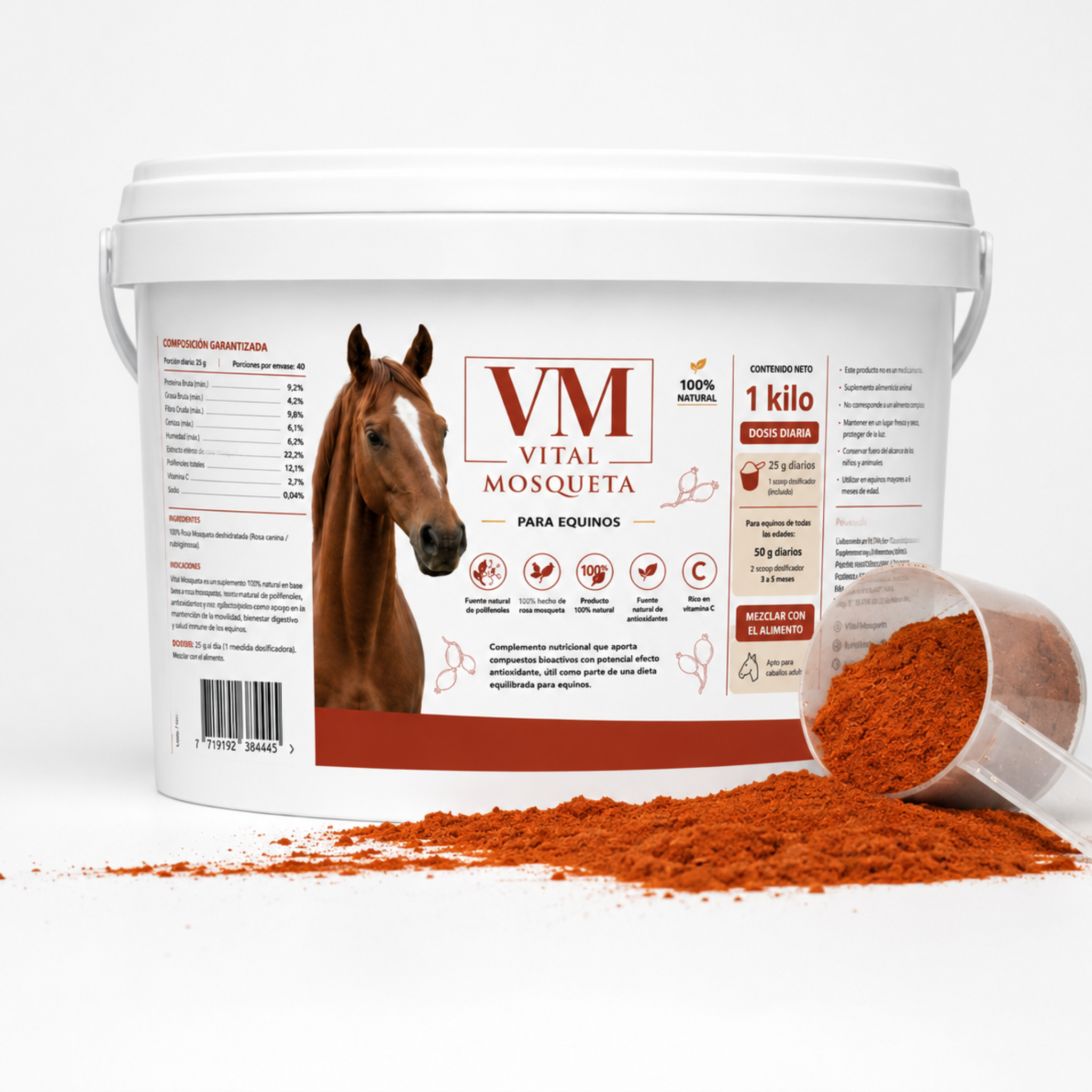 Suplemento de rosa mosqueta para caballos