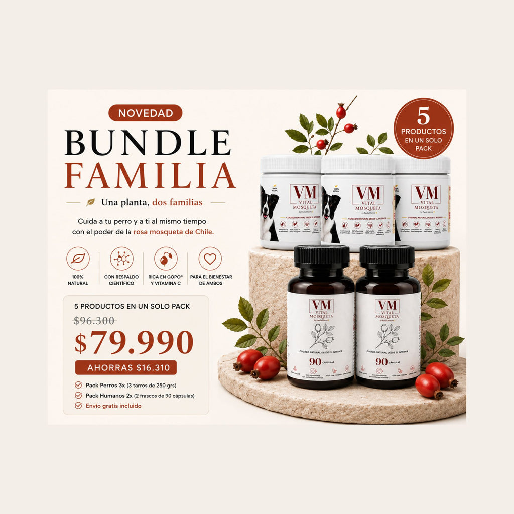 Bundle Familia VitalMosqueta | 3 Perros + 2 Humanos